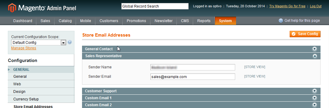 Bild: Store E-Mail-Adressen