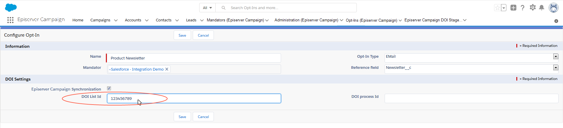 Bild: Empfängerlisten-ID des Double-Opt-ins