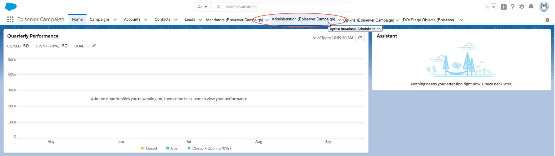 Bild: Verwaltung (Episerver Campaign)