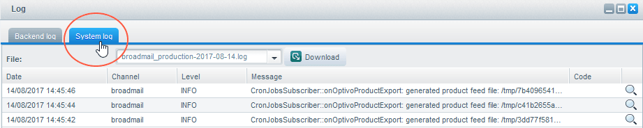 Bild: Reiter System-Log