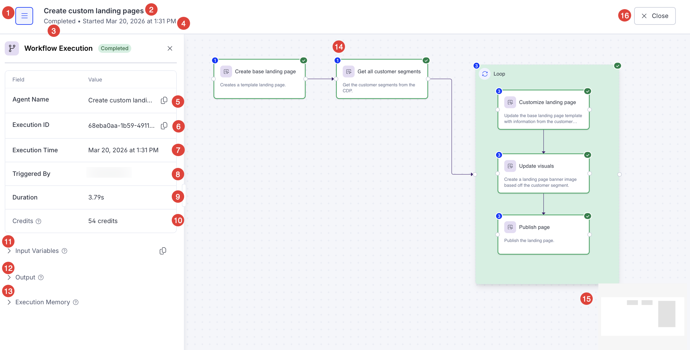 Completed workflow log