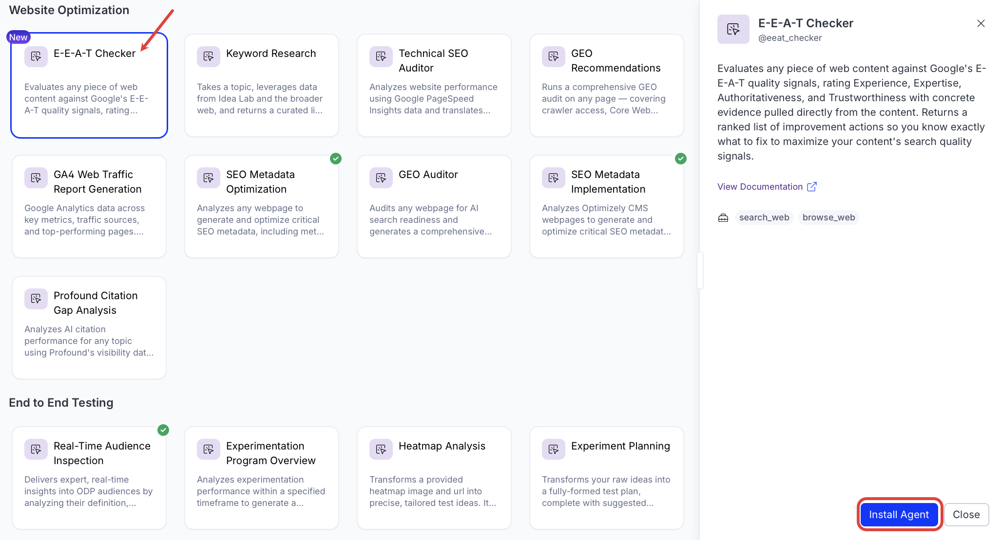E-E-A-T Checker in Agent Directory