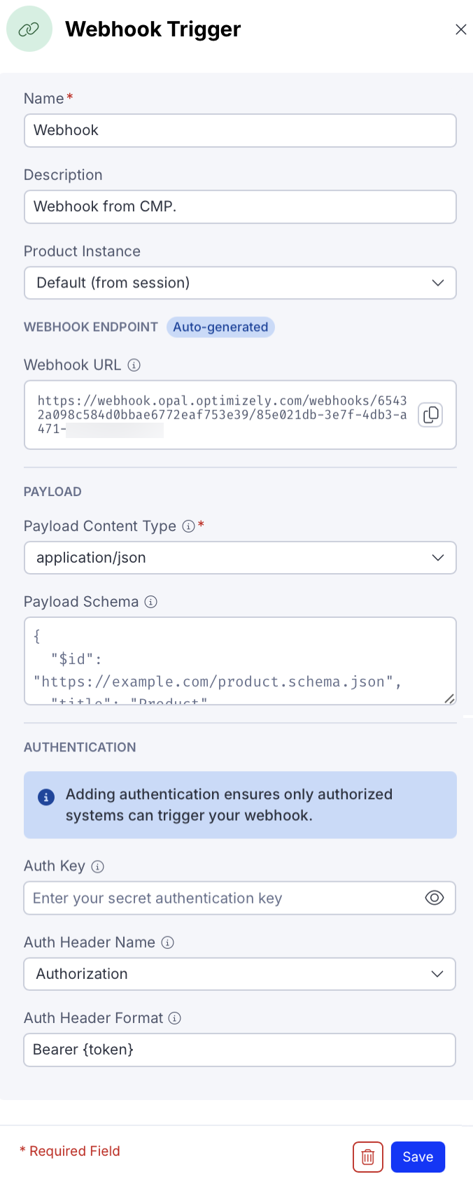 Webhook Trigger configuration