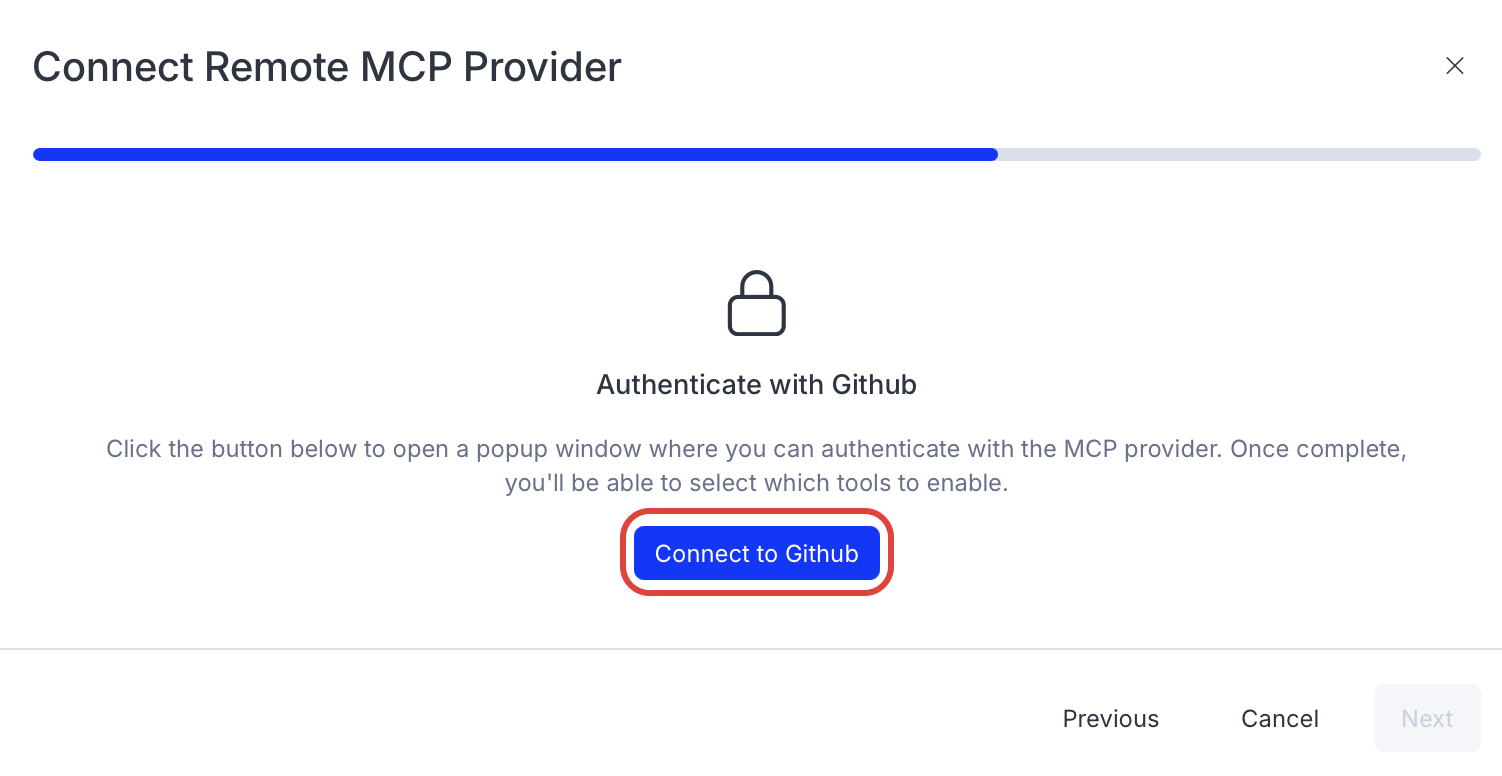 Screenshot of the GitHub connector page in Opal where the Connect to GitHub button is visible