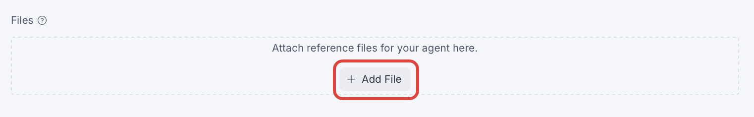screenshot of the Files section where the Add File button is highlighted