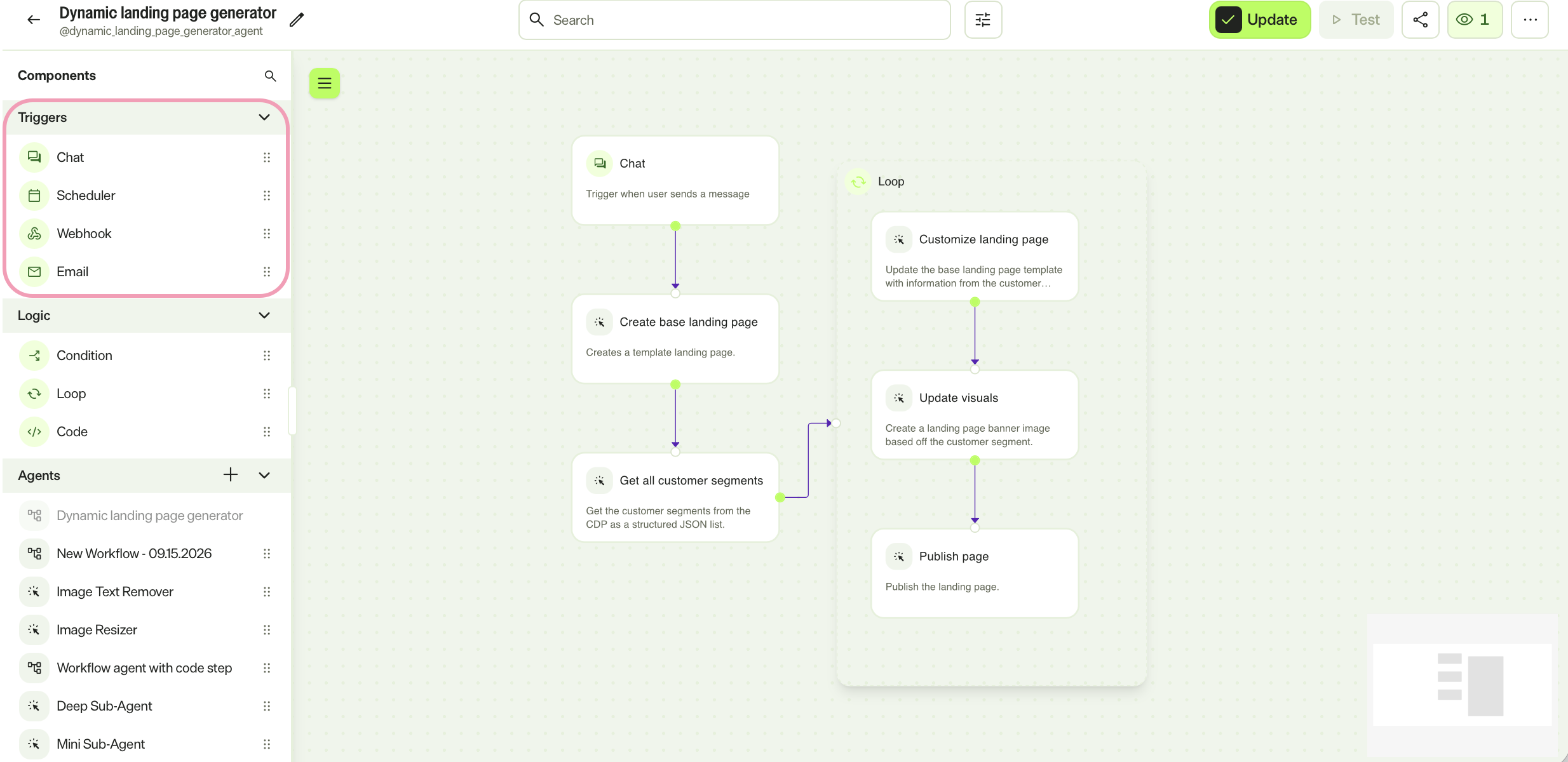 Optimizely Opal workflow builder
